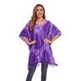 thumbnail image 3 of Beautybatik Purple Women Boho Hippie Tie Dye Plus Size Tunic Blouse Kaftan Top 3x, 3 of 6