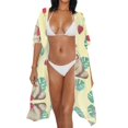 thumbnail image 3 of HELLHERO Sloths Bathing Suit Cover Up Polyester Lightweight Free Size Swimwear Coverup for Women, 3 of 6