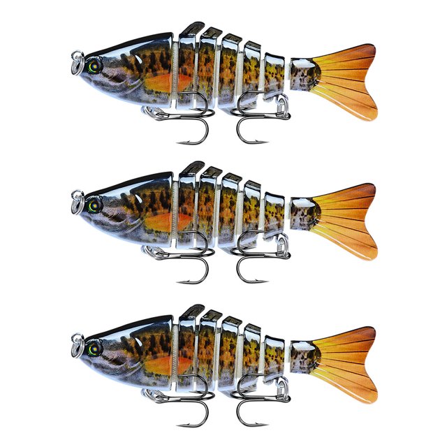 Lot de 3 Leurres de Pêche Réutilisables avec Perles Attraction Extérieure Swimbaits Artificiels Crankbait 10cm Type 5
