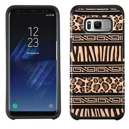 Dual Pocket Zebra - Samsung Galaxy S8 PLUS Phone Case Slim Tuff Hybrid Astronoot Rubber Silicone Shockproof Dual Layer Hard TPU Rugged Case Thin Cover - Zebra Leopard Cheetah Skin