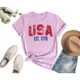 thumbnail image 3 of USA 1776 Shirt, Patriotic Shirts for Women & Men, American Clothes, 4th of July Shirts, Graphic Tee Lilac, 3 of 3