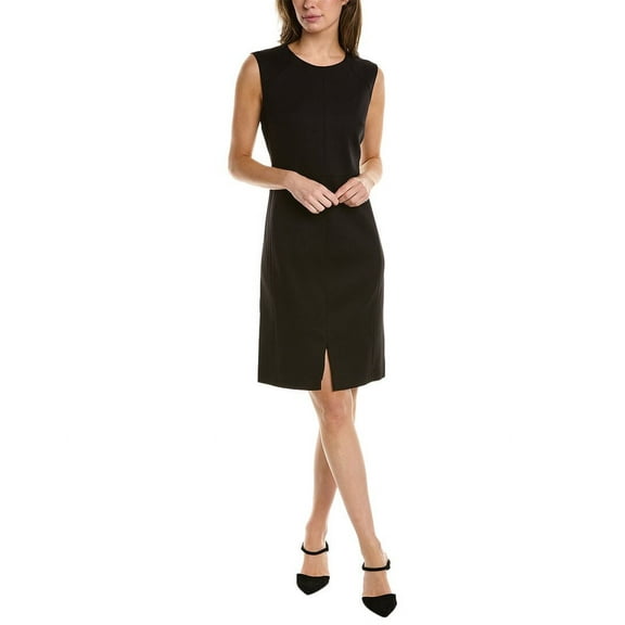 Anne Klein womens  Front Slit Sheath Dress, 14, Black
