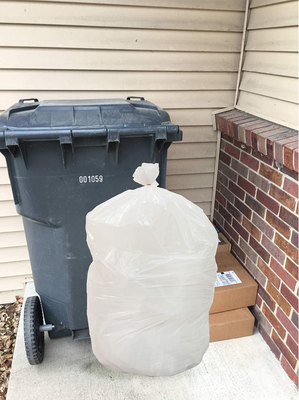 Garbage Bags High Density Plastic Clear 200 count 36 x 58 in 55 gallon Regular Duty