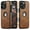 Brown, variant on XG-Tech Luxury Leather Business Vintage Slim Non-Slip Cell Phone Case for iPhone 16 Pro Max, Brown