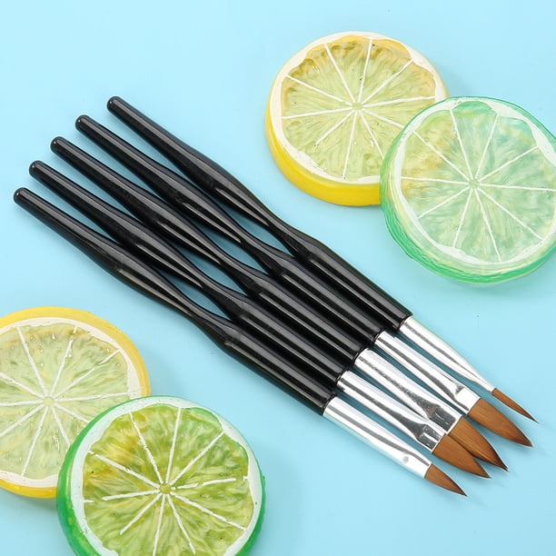 Pinceles Para Decoración De Uñas, 5 Piezas Nail Art UV Gel Polaco Tallado Dibujo Pintura Pluma Pincel Pincel Para Uñas Pinceles Para Uñas Juego De Pinceles Para Decoración De
