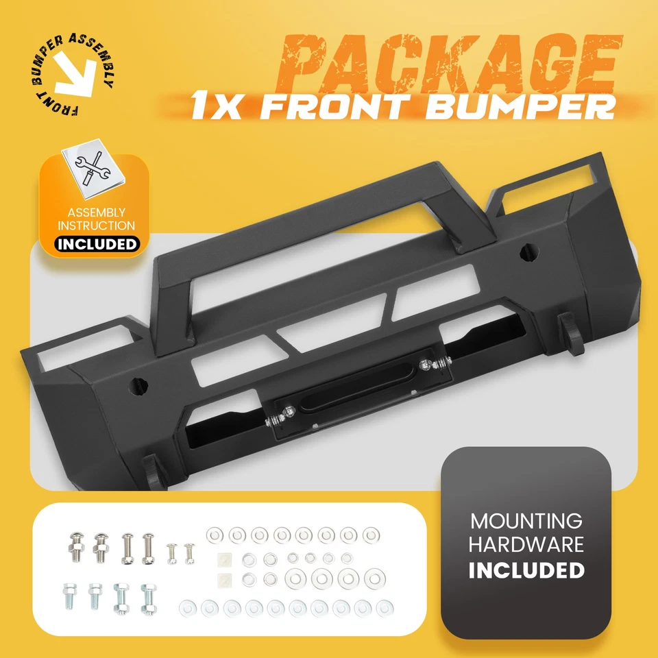 Kojem Front Bumper Assembly for 2022-2024 Toyota Tundra Bumper Assembly w/Sensor Holes Steel Powder Coated Black