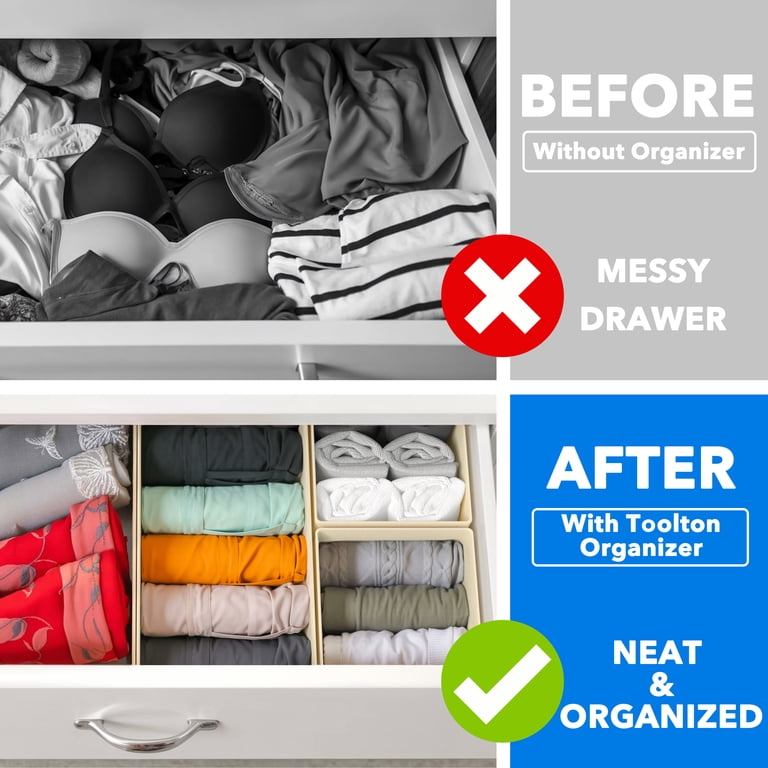 Tooloton, Drawer Organizer for Clothes, 18 Pack, Beige - Walmart.com