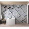 thumbnail image 6 of Tiptophomedecor Background & Patterns Wallpaper Wall Mural - Grey Diagonal Cubes Background, 6 of 7