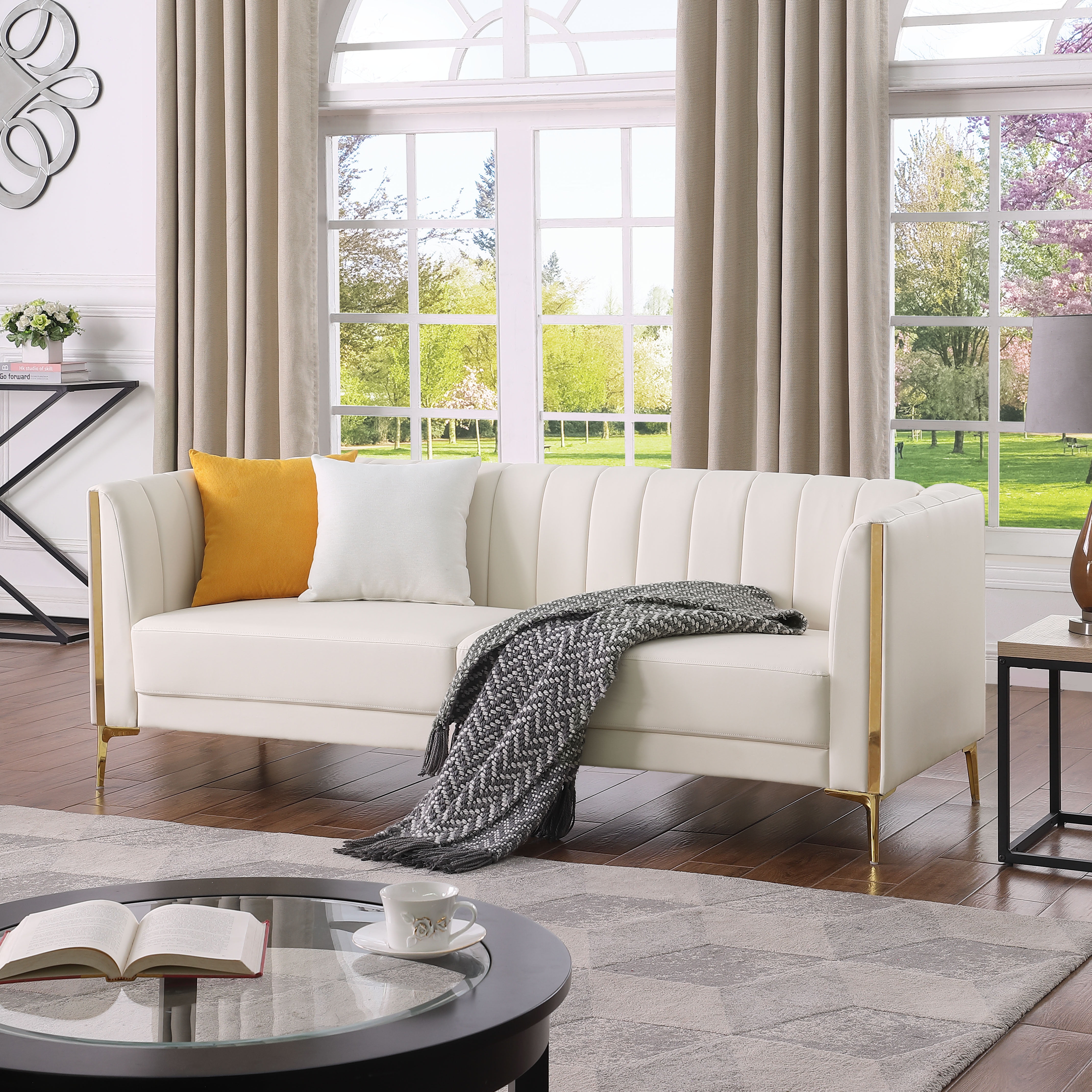 【うおやま】FK SOFA TRIM 3-SEATER Free Shipping! Aukfa 78 Sofa Couch 3 Seater Boucle Fabric