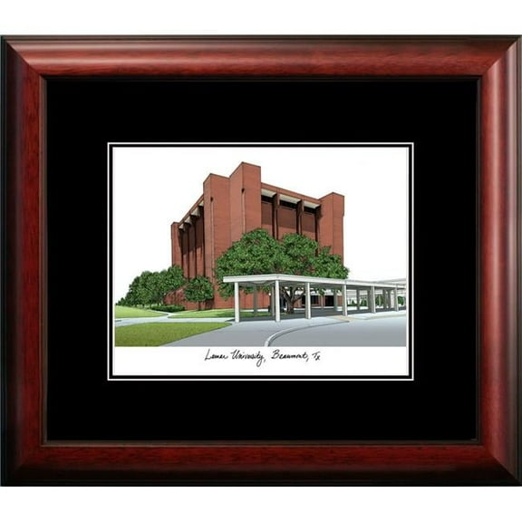 Campus Images TX994A 14 x 18 in. Lamar University Academic Satin Mahogany Framed Lithograph