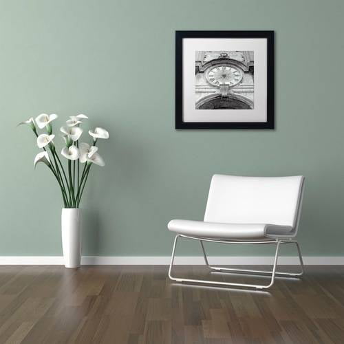 Trademark Fine Art "Il Grande Ororlogio I" Canvas Art by Alan Blaustein, White Matte, Black Frame