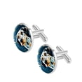 thumbnail image 2 of Spotted Dog Elegant Men's Stainless Steel Cufflinks for Business Attire and Formal Events, 2 of 6