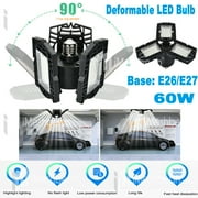 iMeshbean 60W E27 LED Garage Light Bulb Deformable Ceiling Fixture Lights Workshop Lamp US