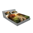 thumbnail image 2 of Ambesonne Nature Fitted Sheet & Pillow Sham Set, Big Rain Cloud Dazzling, Queen, Multicolor, 2 of 2