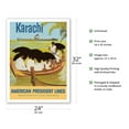 thumbnail image 2 of Karachi - Pakistan - American President Lines - Vintage Travel Poster by Al Merenchen c.1959 - Bamboo Fine Art 290gsm Paper Print (Unframed) 24x32in, 2 of 4