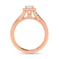 thumbnail image 4 of Diamond Twist Shank Single Halo Bridal Ring 1 ct tw Princess Cut in 14K Rose Gold, 4 of 4