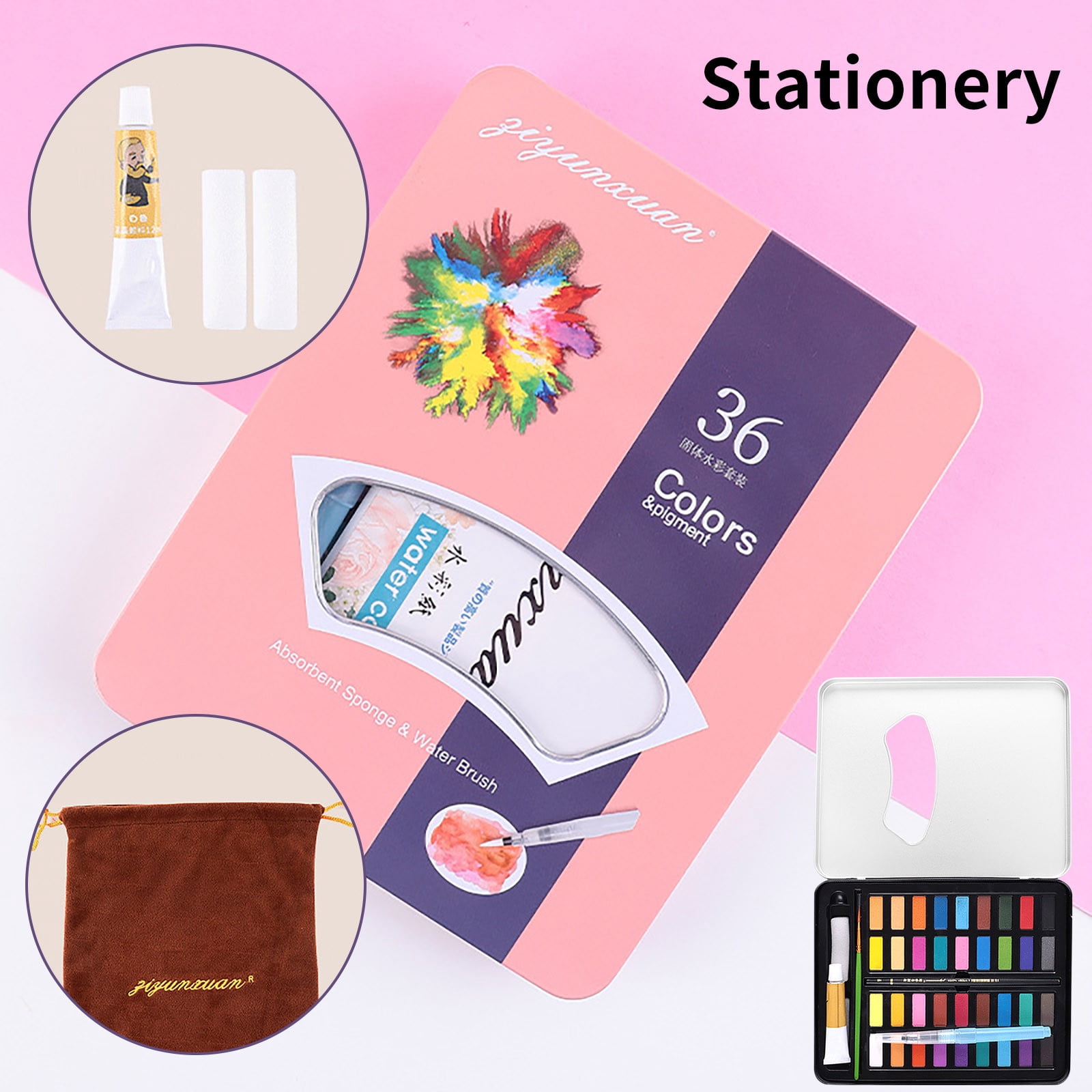 Clearance Pen under $10,Quality High Brush 36/48 Color Set DIY Water Solid Paint Watercolor Stationery