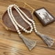 thumbnail image 4 of Wood Bead Garland with Tassels Farmhouse Beads Rustic Country Decor, 4 of 5