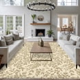 thumbnail image 3 of Large Area Rugs for Living Room Bedroom, Beige Spring Floral 5'x8' Rug Washable Carpet Runner Indoor Outdoor, Farmhouse Flowers Elegant Pastoral Non Slip Floor Mats Rug for Kitchen, Bathroom, 3 of 8
