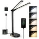 thumbnail image 3 of Lámpara de escritorio con protección ocular y carga inalámbrica para teléfono móvil de dos cabezales, luz de noche para el hogar, lámpara de piano plegable de metal para oficina, 3 of 4