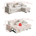 thumbnail image 3 of Hybition L-Shaped Sleeper Sectional Sofa with Storage Chaise, Pull Out Bed, Drop-Down Table, Cup Holder, USB Charging, Couch for Living Room-Color:Beige, 3 of 9