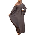 thumbnail image 1 of Gspmoly Robes d'Été pour Femmes 2025, Robe Ample pour Femmes Robe Décontractée Robe de Couleur Unie Grande Robe Col Rond Robe à Manches Longues Robes de Soirée pour Femmes Économies d'Été, 1 of 7