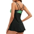 thumbnail image 6 of Sngxgn High Waisted Cutout Ribbed V Cut Bikini Set 2 Piece Swimsuit(Green,XXL), 6 of 9