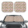 thumbnail image 2 of Naloa Abstract Pink Plaid Butterfly Print 2-Piece Windshield Sunshade,Foldable Car Front Window Sun Shades,for Most Sedans SUV Truck-Large, 2 of 6