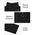 thumbnail image 6 of Little Donkey Andy Women's Lightweight Stand Collar Jacket Water Resistant Windbreaker Fleece Lined Warm Coat Black XS, 6 of 9