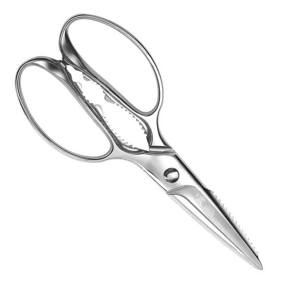 MITSUMOTO SAKARI Japanese Kitchen Scissors All Purpose, 8 inch All Steel Heavy Duty Kitchen Shears, Professional Removable Poultry Shears for Cutting Chicken, Fish and Bones