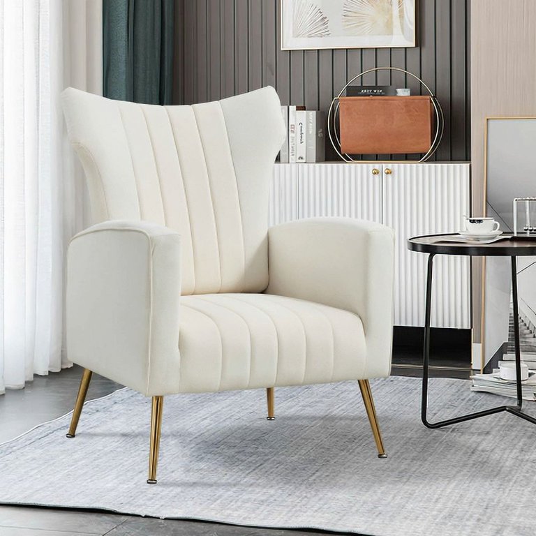 Fulocseny High Back Velvet Arm Chair,Modern Accent Chair 22 Wide Wing Back  Chair,Side Chair,Fabric Wingback Chairs,Contemporary Leisure Side Chair