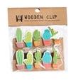 thumbnail image 1 of EeaseCA 10pcs Cactus Wooden Photo Clips Photo Display Clamps Picture Clip with 1pc Rope, 1 of 8