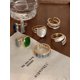 thumbnail image 1 of 6pcs/Set Women's Emerald Ring, Minimalist Design With High-End And Luxurious Feeling, Adjustable Open Ring, 1 of 5