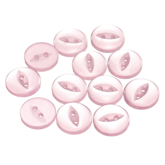 Uxcell 12pcs 24L Pink Round Sewing Buttons 15mm 5/8" Resin 2-Hole Fish Eye Craft Replacement Button for Craft Decoration Pants Dress Skirt Clothing Fastener Buttons