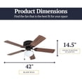 thumbnail image 3 of Prominence Home Alvina 42 Inch Indoor LED Ceiling Fan with Light and Pull Chain, Bronze, 3 of 11
