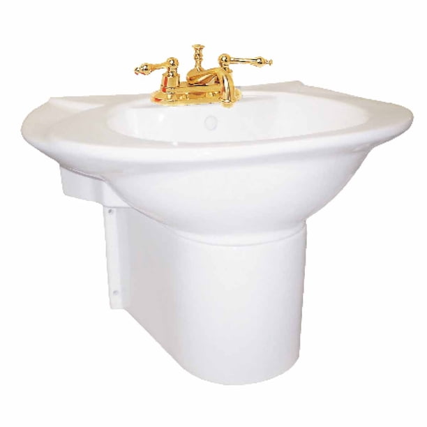 Renovator's Supply Half Basin Pedestal Sink Wall Mount Bathroom White ...