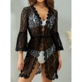 thumbnail image 6 of Liacowi Women's Sexy Lace Hollow Crochet Bikini Cover-Ups Floral Mini Beach Dress Beachwear Swimsuit, 6 of 9