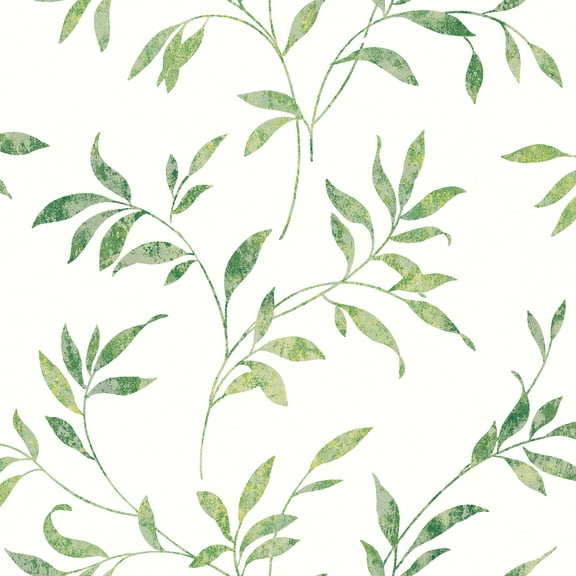 Chesapeake Sanibel Green Trail Prepasted Easy Walls Wallpaper, 20.5-in by 33-ft, 56.4 sq. ft.