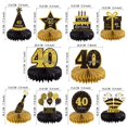 thumbnail image 2 of Gexolenu 10 Piezas Decoraciones De 40 Cumpleaños Centros De Mesa De Panal Dorado Y Negro Para 40 Fabulosas Fiestas De Cumpleaños, 2 of 3