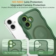 thumbnail image 4 of YINLAI iPhone 17 Case Compatible with Mag-safe,Wavy Frame Hard Translucent Matte Back Shockproof Case for iPhone 17 6.3",Green, 4 of 7