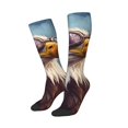 thumbnail image 2 of Bingfone Compression Socks for Women and Men Long Socks for Running Athletic Cycling Nurse-Bald Eagle Pilot, 2 of 8