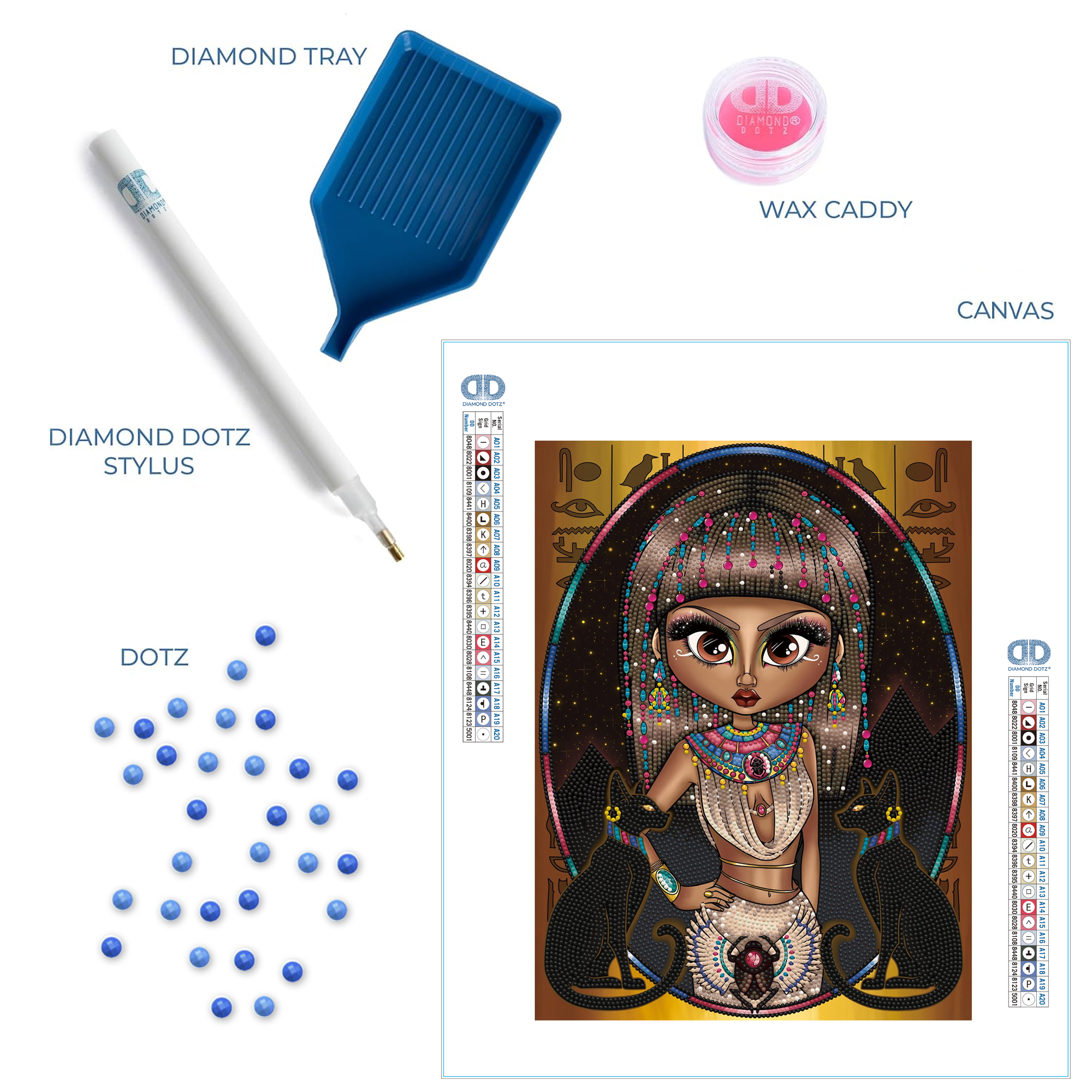 Diamond Dotz Egyptian Princess Women Diamond Painting Kits for Adults - Diamond Art Kits a Relaxing Creative Craft Kit with Dotz Gems 15.8"x11.8"