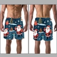 thumbnail image 3 of luoweisi Men's Beach Shorts Quick Dry Swim Trunks with Mesh Lining Christmas Santa Claus L, 3 of 5