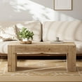thumbnail image 6 of COZAYH Modern Rustic Wood Coffee Table with Thick Legs, Rectangular Living Room Center Table, Natural Finish Design, Sturdy Farmhouse Style for Home Decor, Office, Brown, 6 of 9