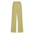 thumbnail image 5 of Weiqiqre Women's Wide Leg Linen Pants for Summer Summer Casual Boho Drawstring High Waisted Pants Loose Fit Vacation Lounge Pants, 5 of 6