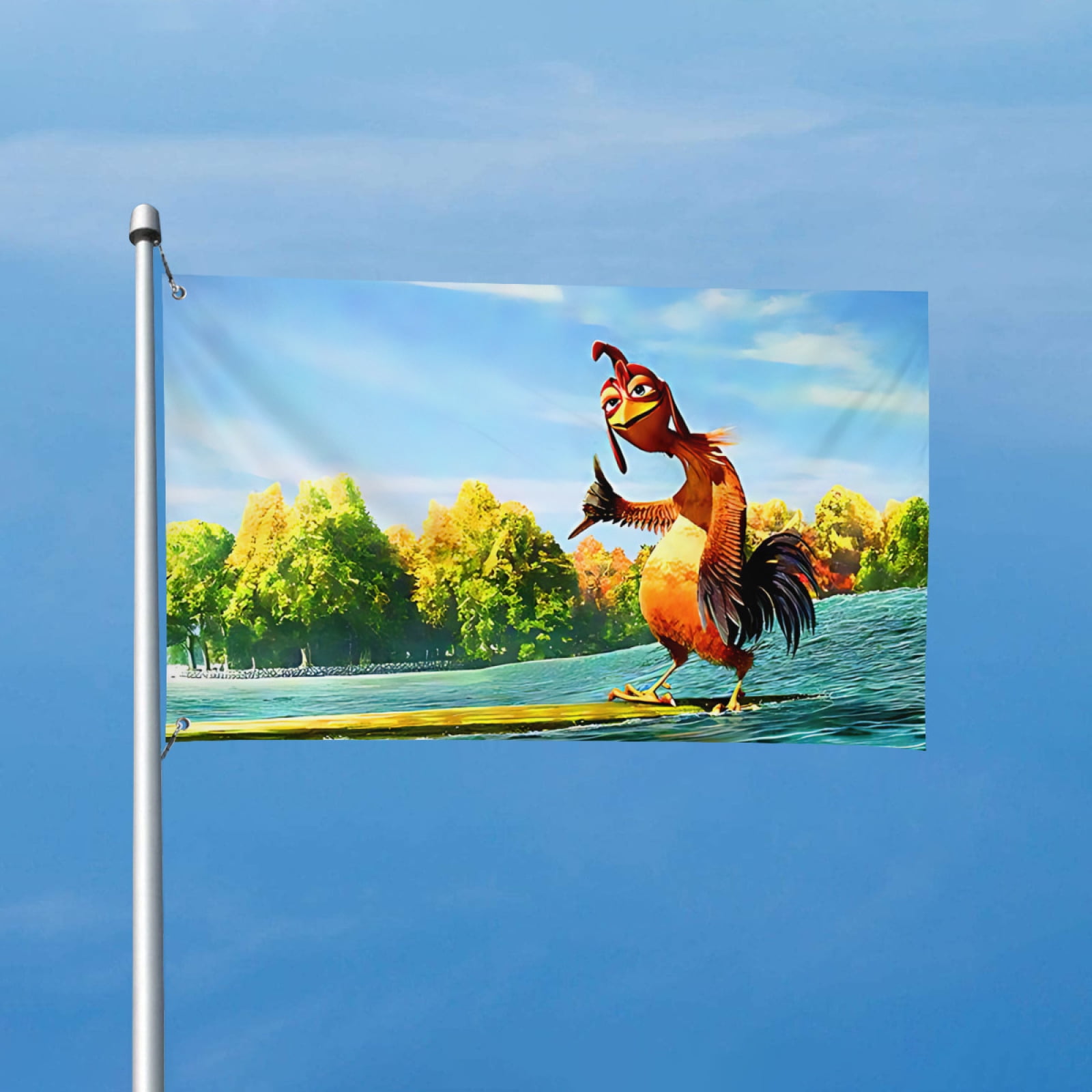 Oneluffy Chicken Flag Funny Flags 4x6 Ft for College Dorm Room Guys, Double Sided Meme Poster Man Cave Bedroom Wall Art Decor Banner Gifts