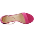 thumbnail image 4 of Pennysue Women's Chunky Low Heels Sandals Hot Pink Ankle Strap Wedding Shoes 10M, 4 of 7