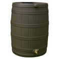 thumbnail image 2 of Good Ideas Rain Wizard 40 Gal Capacity Plastic Rain Barrel, Oak (2 Pack), 2 of 4