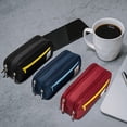thumbnail image 5 of Large Capacity Pencil Case, Nylon Pen Pouch Zippered Desk Supply Organizer for Office Writing Tools Travel Storage, Red, 5 of 7