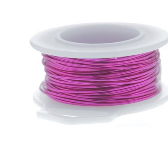 20 Gauge Round Silver Plated Fuchsia Copper Craft Wire - 25 ft